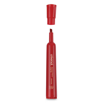 Universal™ Chisel Tip Permanent Marker, Broad Chisel Tip, Red, Dozen freeshipping - TVN Wholesale